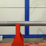 Piston rod of 2-stroke SULZER RTA 58 undergoing laser cladding and surface restoration at KIMI facility.