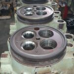 Precision grinding of valve seats and pockets on MAN B&W 27/38 cylinder cover at KIMI