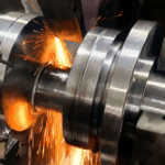 Precision grinding of 4-stroke crankpin restoring OEM dimensions and surface finish at KIMI