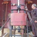 In-situ machining of vessel rudder stock housing by KIMI Marine Shaft Center technician