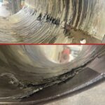 Damaged stern tube bush received for rebabbitting at KIMI Marine Shaft Center