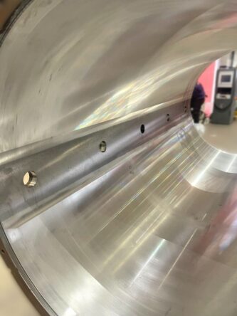 Rebabbitted stern tube bush ready for installation at KIMI Marine Shaft Center