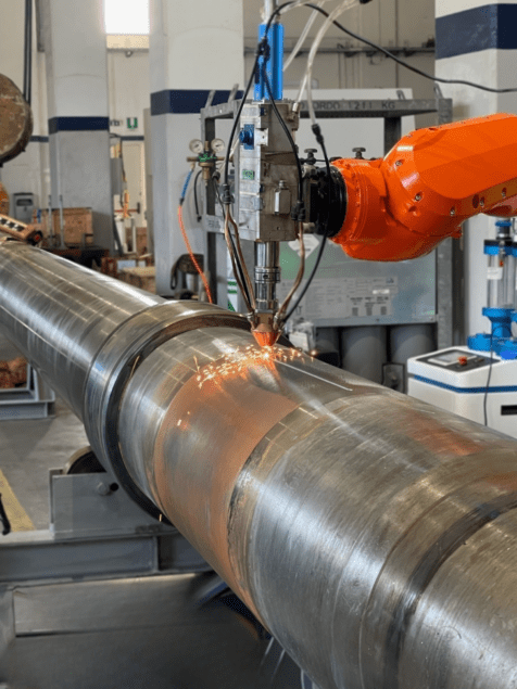 Laser cladding restoration of marine propulsion shaft at KIMI engineering facilities