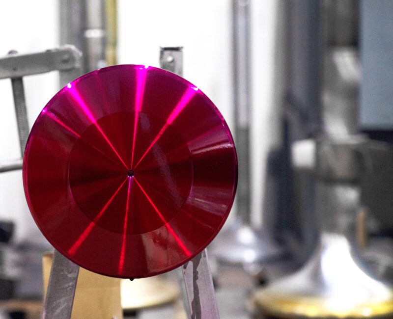 Valve undergoing dye penetrant inspection at KIMI quality control laboratory