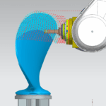5-axis CNC machining simulation of CPP propeller blade at KIMI Marine Shaft Center