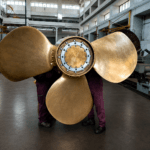 Assembly of CPP propeller blades on hub at KIMI Marine Shaft Center