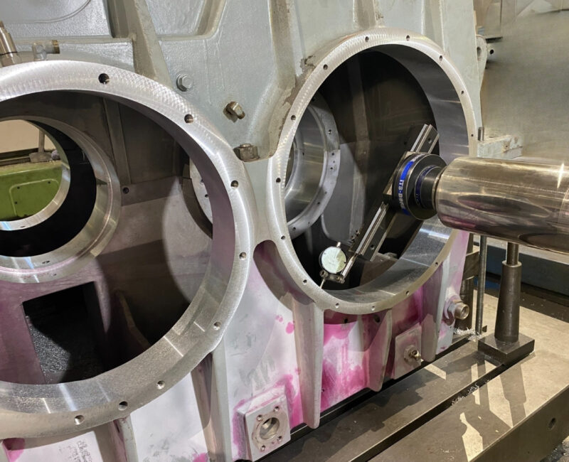 RENK reduction gear housing diameter restoration at KIMI engineering workshop