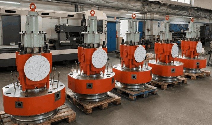 Reconditioned 2-stroke cylinder covers ready for installation after final inspection at KIMI
