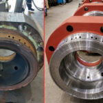 Comparison of a 2-stroke cylinder cover before and after complete restoration by KIMI