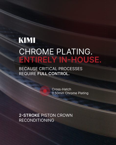 In-House Chrome Plating for 2-Stroke Piston Crowns | KIMI