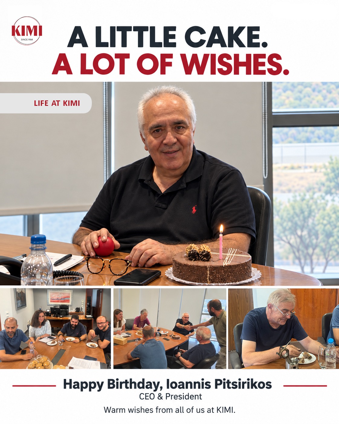 Celebrating KIMI CEO & President Ioannis Pitsirikos